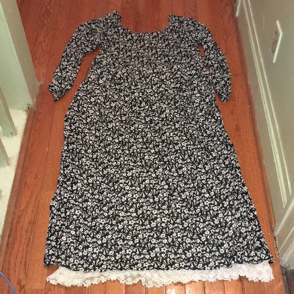 🍂🍁 Fall Free People Inspired VTG 90s Ci Siamo Floral Maxi Dress Sz OSFM - Picture 6 of 8